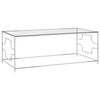vidaXL Mesa de centro acero inoxidable y vidrio plateada 120x60x45 cm