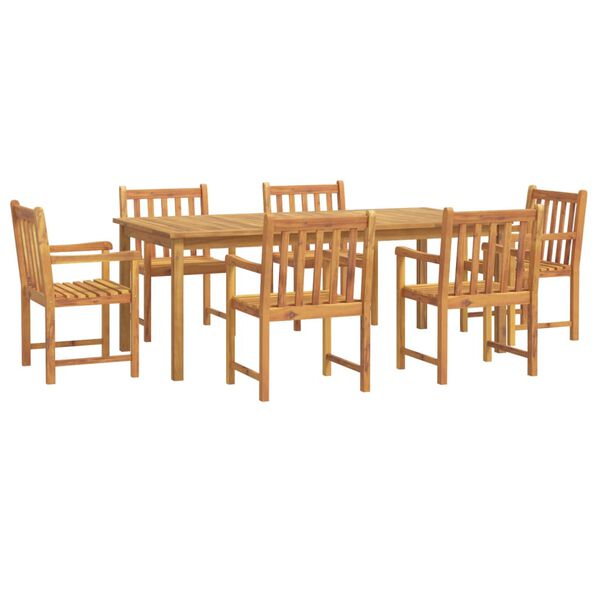 vidaXL Juego de comedor para jard&iacute;n 7 piezas madera maciza acacia