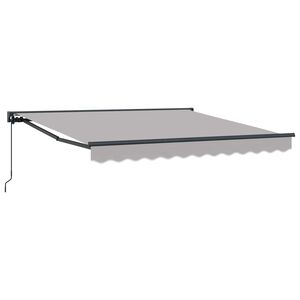 vidaXL Toldo Retr&aacute;ctil Manual Gris Claro 300 x 250 cm Aluminio y Tela