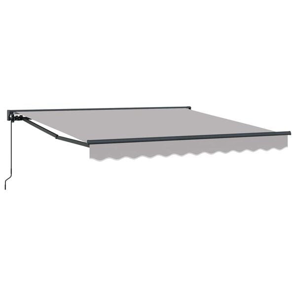 vidaXL Toldo Retr&aacute;ctil Manual Gris Claro 300 x 250 cm Aluminio y Tela