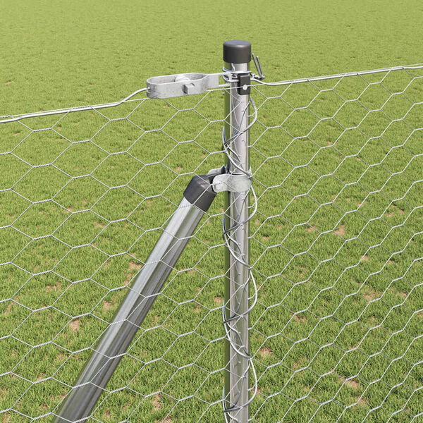 vidaXL Poste de Valla Plateado 10 x 1,5 m (malla de 36 mm) Acero