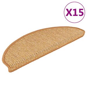vidaXL Alfombrillas autoadhesivas sisal 15 uds color sisal 56x17x3 cm