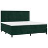 vidaXL Cama box spring colch&oacute;n y LED terciopelo verde oscuro 200x200cm
