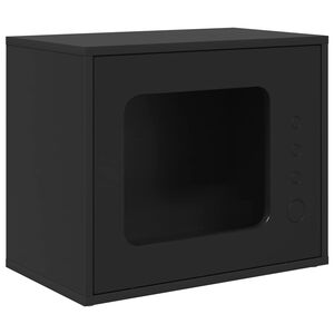 vidaXL Casa para Gatos Negro 51 x 30 x 42,5 cm Madera de ingenier&iacute;a