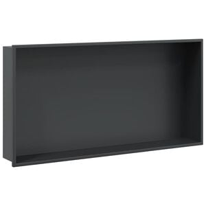 vidaXL Hornacina ducha acero inoxidable negro mate 62x32x9 cm