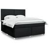 vidaXL Cama box spring con colch&oacute;n tela negro 180x200 cm