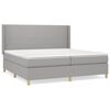 vidaXL Cama box spring con colch&oacute;n tela gris claro 200x200 cm