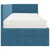 vidaXL Estructura de Cama Esquina con Colch&oacute;n 2 pcs Azul Terciopelo