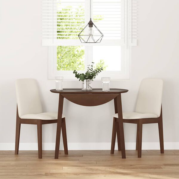 vidaXL Sillas de comedor con cojines 2 uds madera maciza marr&oacute;n caucho
