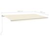 vidaXL Toldo autom&aacute;tico con LED sensor de viento crema 6x3 m
