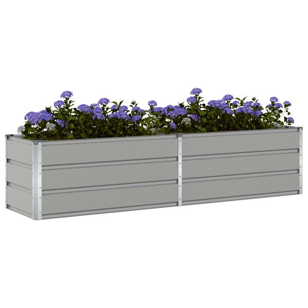 vidaXL Jardinera Gris Claro 480 x 50 x 45 cm Acero Galvanizado