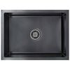 vidaXL Fregadero de cocina hecho a mano acero inoxidable negro