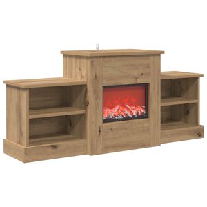 vidaXL Chimenea el&eacute;ctrica Roble artisan 110 x 30 x 50 cm