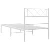 vidaXL Estructura cama sin colch&oacute;n con cabecero metal blanco 100x190cm