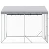 vidaXL Perrera de exterior con techo acero galvanizado plata 3x3x2,5 m