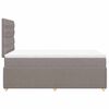 vidaXL Cama box spring con colch&oacute;n tela gris taupe 120x200 cm