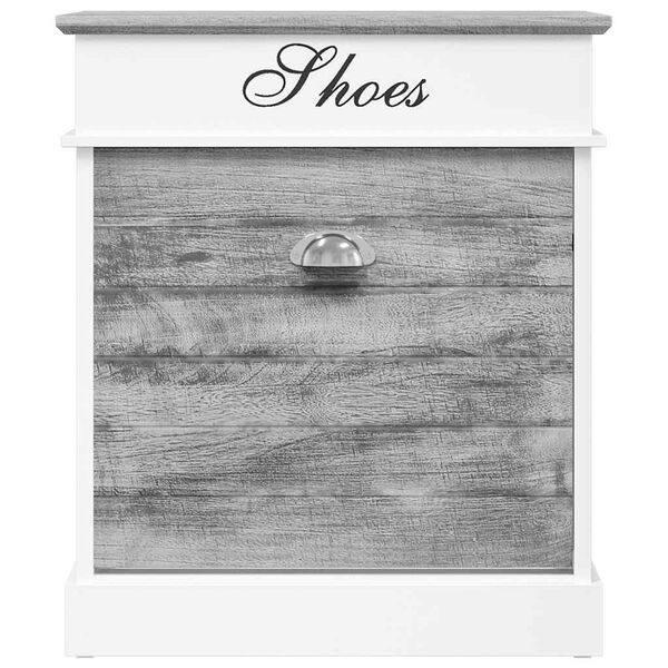 vidaXL Mueble zapatero de madera de Paulownia gris 50x28x58 cm