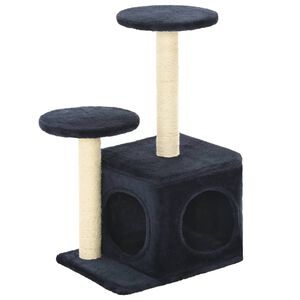 vidaXL Rascador para gatos con poste de sisal azul oscuro 60 cm
