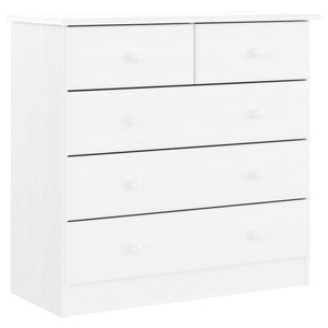vidaXL C&oacute;moda cajonera ALTA madera maciza pino blanco 77x35x73 cm