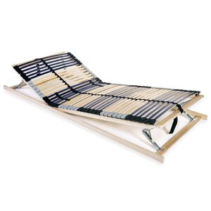 vidaXL Somier de l&aacute;minas sin colch&oacute;n con 42 listones 7 zonas 90x200 cm