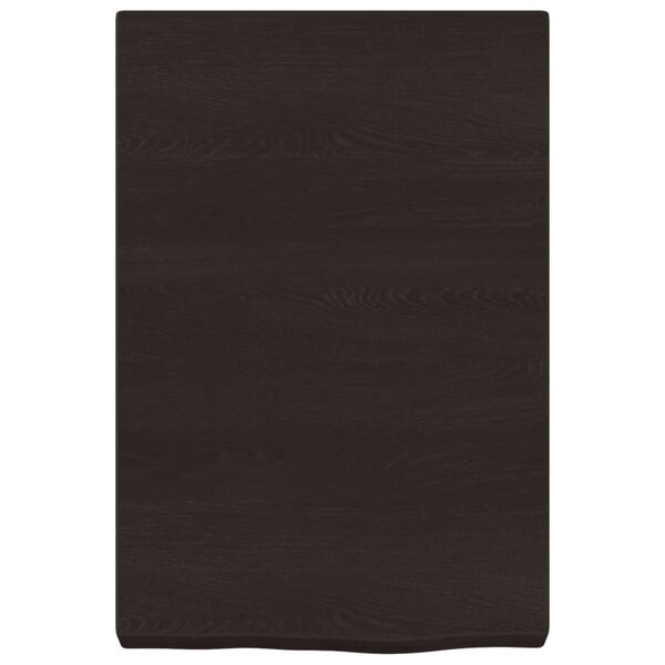 vidaXL Encimera de ba&ntilde;o madera tratada marr&oacute;n oscuro 40x60x(2-6) cm