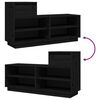 vidaXL Mueble zapatero de madera maciza de pino negro 110x34x61 cm