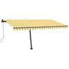 vidaXL Toldo de pie autom&aacute;tico amarillo y blanco 450x300 cm