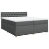 vidaXL Cama box spring con colchón tela gris oscuro 200x200 cm