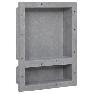 vidaXL Hornacina de ducha con 2 compartimentos gris mate 41x51x10 cm