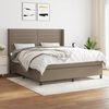 vidaXL Cama box spring con colch&oacute;n tela gris taupe 180x200 cm