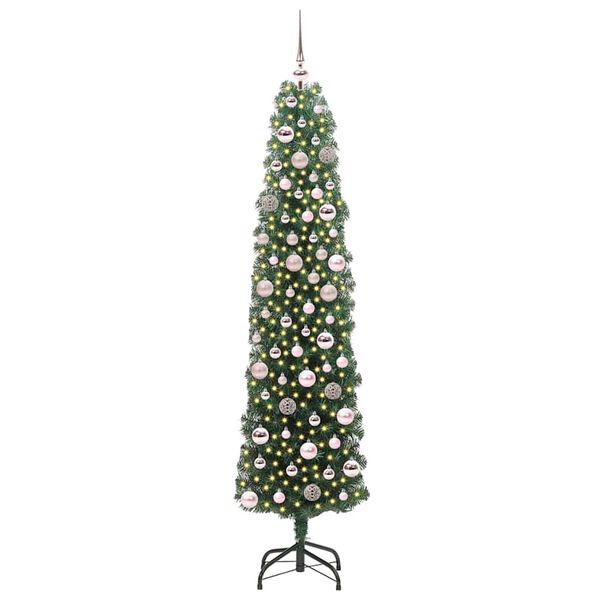 vidaXL Árbol de Navidad artificial Verde 180 cm PVC, Acero y Plástico
