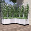 vidaXL Jardinera con enrejado PP blanco 120x120x136 cm