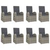 vidaXL Set comedor jardín 9 pzas y cojines ratán sintético gris