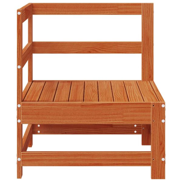 vidaXL Sof&aacute; de esquina de jard&iacute;n Pino macizo Marr&oacute;n Cera