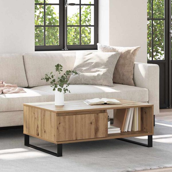 vidaXL Mesa de Caf&eacute; Roble artesanal 90 x 60 x 35 cm