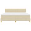 vidaXL Cama tipo Box Spring con colch&oacute;n Crema 180 x 200 cm tela