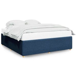 vidaXL Cama sin colch&oacute;n tela azul 200x200 cm