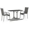 vidaXL Juego de comedor para jard&iacute;n 3 piezas gris