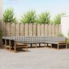 vidaXL Conjunto de sof&aacute;s de exterior 9 pcs Gris Natural y Claro