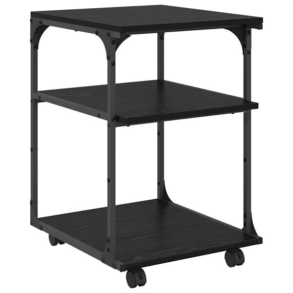 vidaXL Soporte para Impresora Roble Negro 43 x 48 x 64 cm