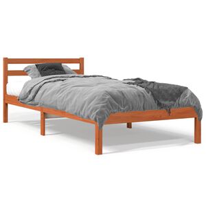 vidaXL Estructura de cama sin colch&oacute;n madera de pino marr&oacute;n 90x200 cm