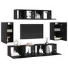 vidaXL Conjunto de mueble de TV 6 pcs Roble Negro Madera contrachapada