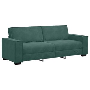 vidaXL Sof&aacute; de 3 plazas terciopelo verde oscuro 220x78x84 cm
