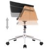 vidaXL Silla de oficina giratoria madera curvada cuero sint&eacute;tico negro