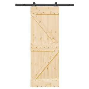 vidaXL Puerta corredera con herrajes madera maciza de pino 70x210 cm