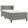 vidaXL Cama box spring con colch&oacute;n terciopelo gris claro 80x200 cm