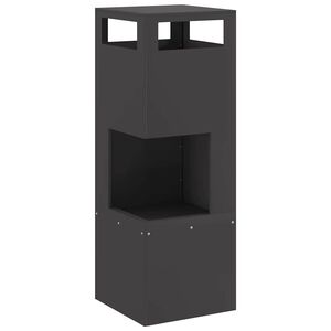 vidaXL Taz&oacute;n de fuego Negro 35 x 35 x 100 cm Acero autopatinable