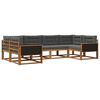 vidaXL Conjunto de sof&aacute;s de exterior 6 pcs Natural y Antracita