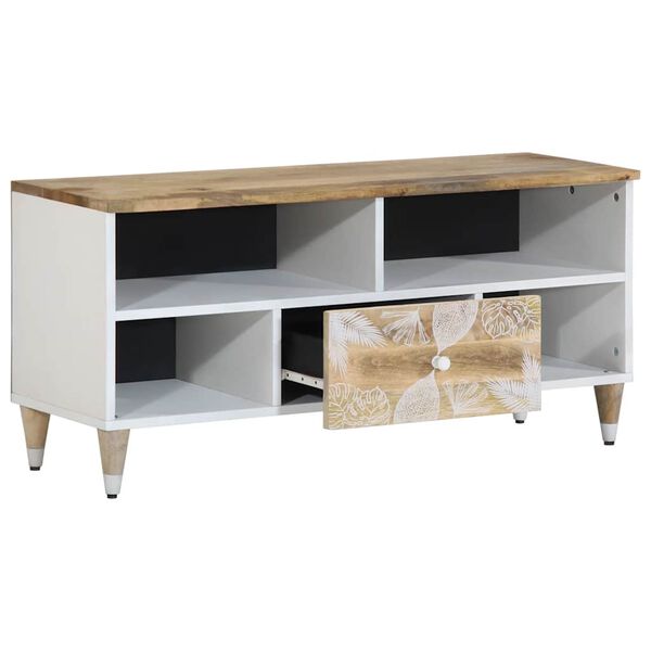 vidaXL Mueble de TV madera maciza de mango 100x33,5x46 cm
