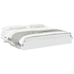 vidaXL Estructura cama con cajones madera ingenier&iacute;a blanca 200x200 cm
